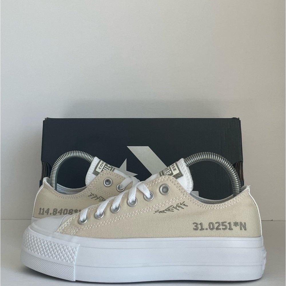 Converse Custom CTAS Lift Platform Low (By You) “Cream/White”